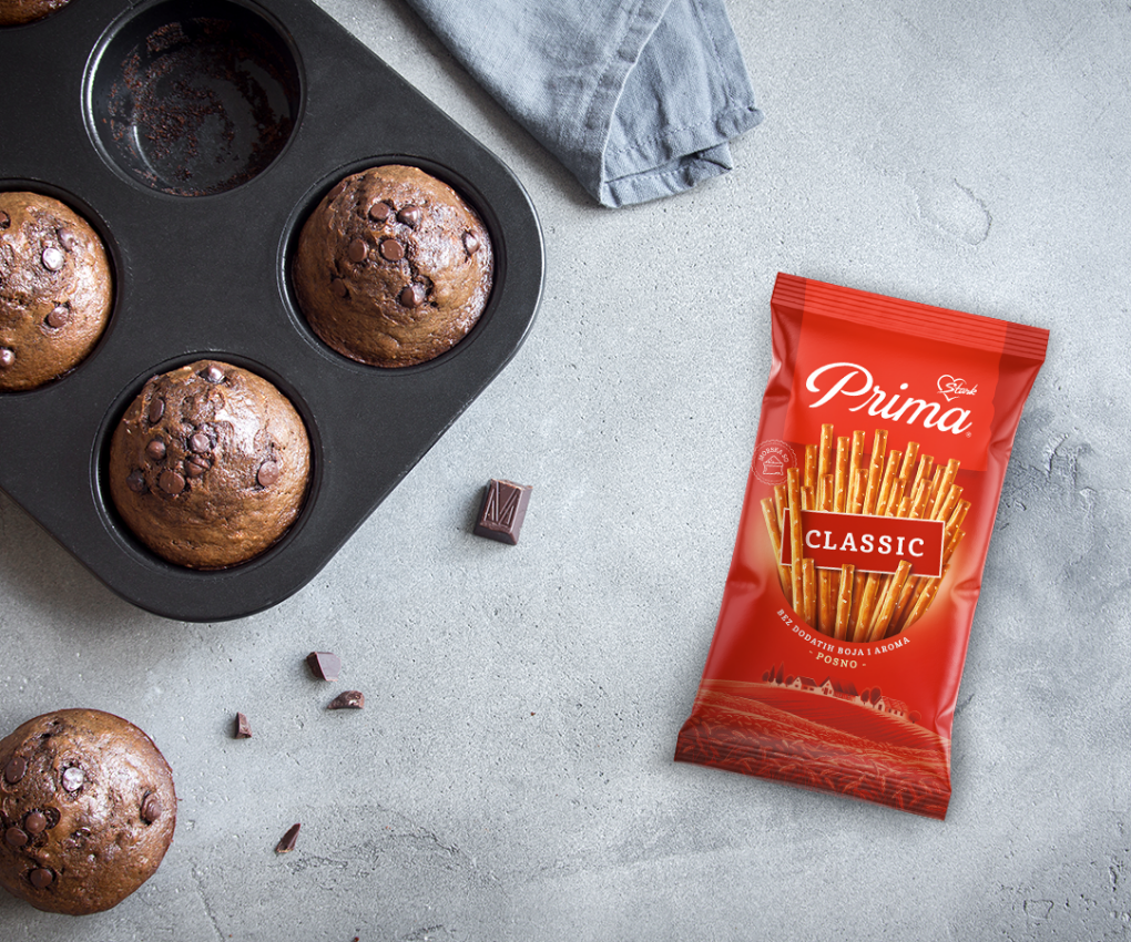 Muffins with Prima sticks